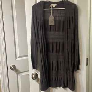 Long cardigan-charcoal color